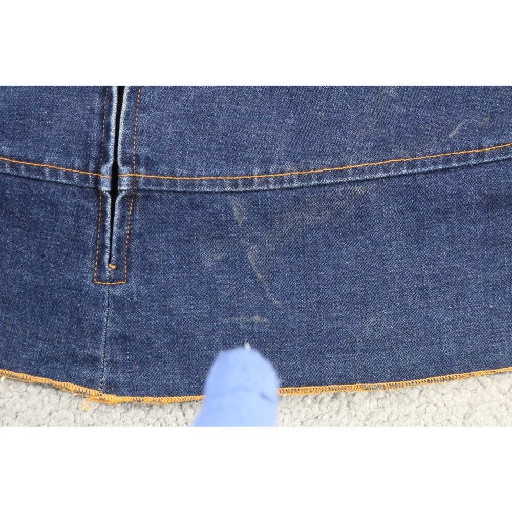 Vintage Serious La Skirt L Blue Denim Micro Mini Big Buckle 6" Grunge Y2K USA - Picture 6 of 7